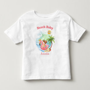 Camiseta Férias de Verão bonitas Nome Beach Girl