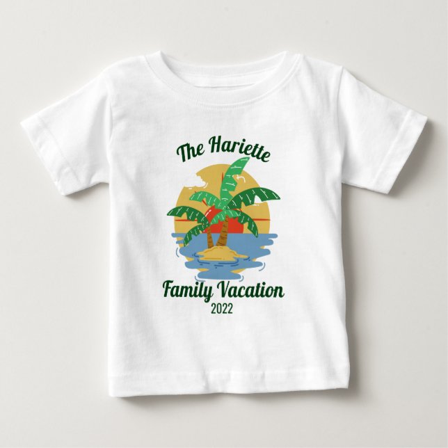 Camiseta Férias de Verão da Família Tropical de Praia Corre (Frente)