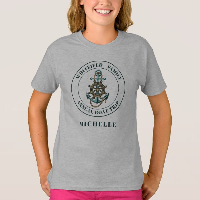 Camiseta Férias de Verão de Iate da Família Náutica Persona (Frente)