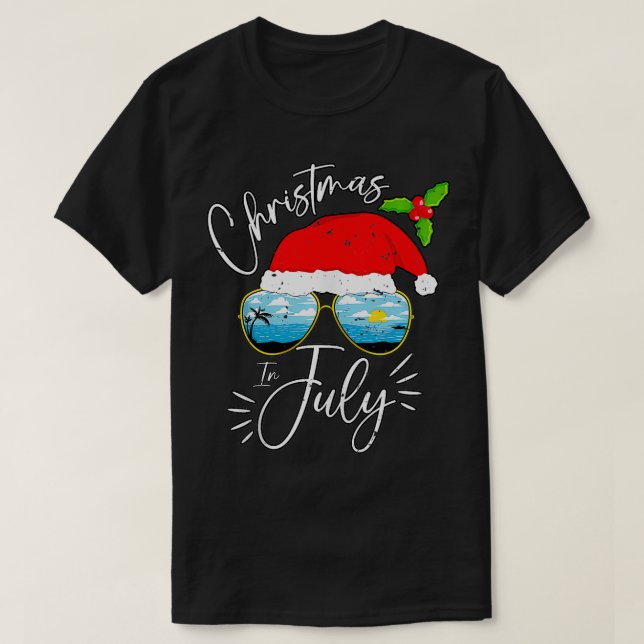 Camiseta Férias De Verão De Santa Hat (Frente do Design)