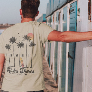 Camiseta Férias de Verão de Surfista na Praia do Havaí