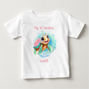 Camiseta Férias de verão de tartaruga-branca