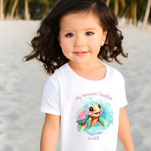 Camiseta Férias de verão de tartaruga-branca Menina Persona