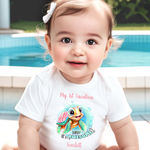 Camiseta Férias de verão de tartaruga-branca Menina Persona