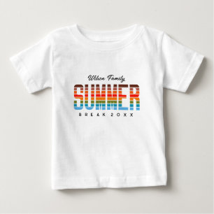 Camiseta Férias de Verão Divertidas na Praia com Bebê e Fam