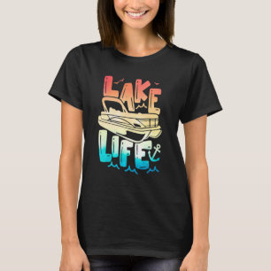 Camiseta Férias de Verão do Lago Life Pontoon Hello Summer 