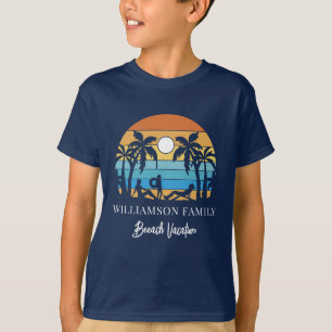 Camiseta Férias de Verão em Família na Praia Retro Combinan
