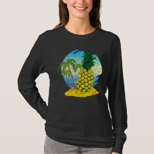 Camiseta Férias de Verão Fruta Tropical Praia Palmeiras Pi