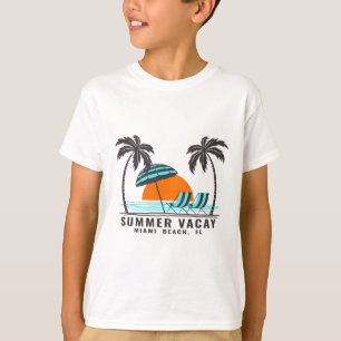Camiseta Férias de Verão Miami Beach Flórida EUA Férias na
