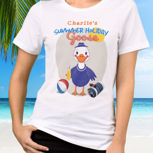 Camiseta Férias de Verão Patinho Bonito Desenho Animado Fof
