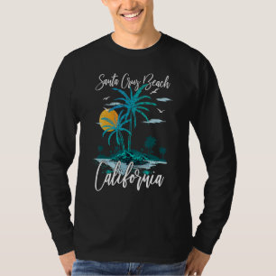 Camiseta Férias de Verão Pôr do Sol Retro California Santa