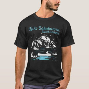 Camiseta Férias de Verão Retro Dakota do Norte Lago Sakak