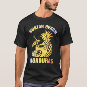 Camiseta Férias de Verão Retro Sunset Honduras Roatan Beach