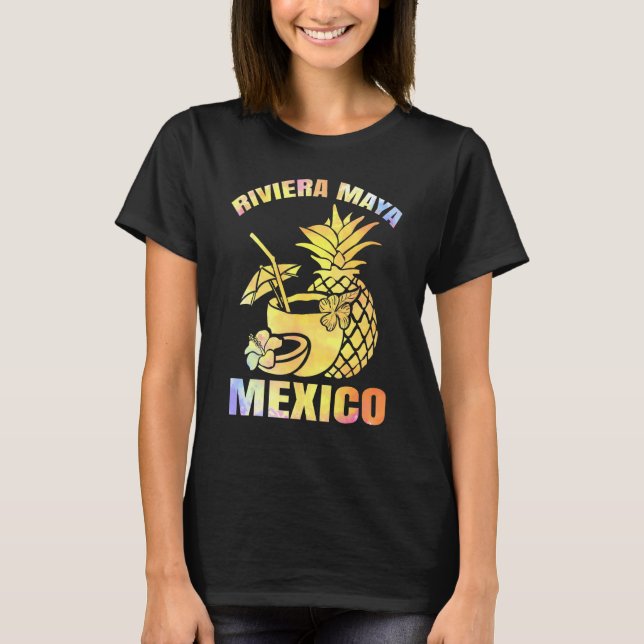 Camiseta Férias de Verão Retro Sunset México Riviera Maya B (Frente)