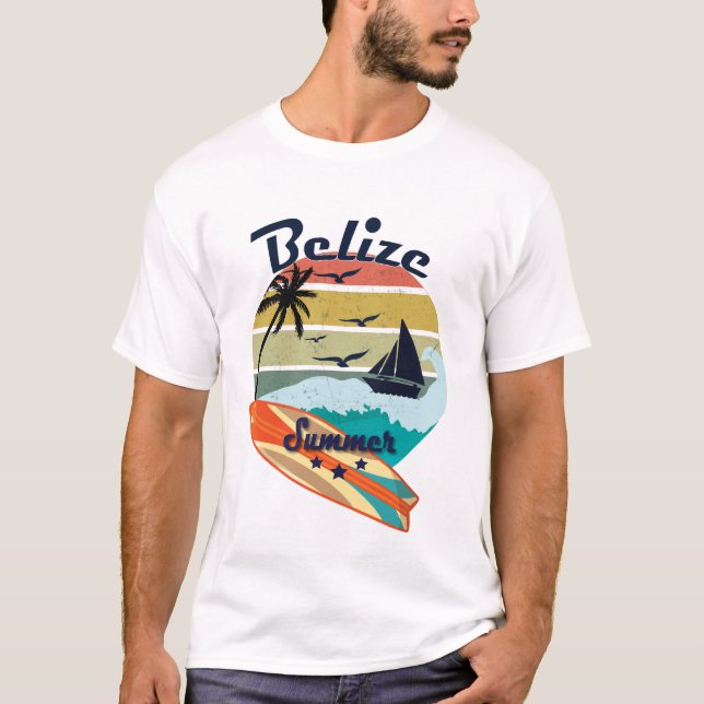 Camiseta Férias de verão retros do presente de Belize do (Frente)