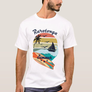 Camiseta Férias de verão retros do presente de Rarotonga do