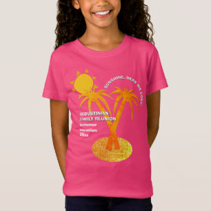 Camiseta Férias de Verão, Rosa, Cinza, Meninas Sindicais