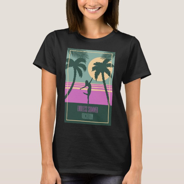 Camiseta Férias de Verão sem fim tropical (Frente)