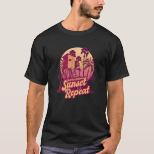 Camiseta Férias de Verão Sunrise Sunset Repetir 5