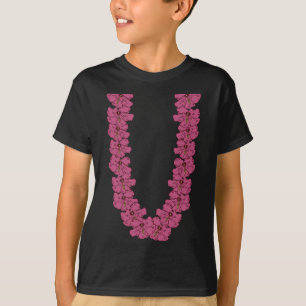 Camiseta Férias de Verão Tropicais Cadeia de Flores Havaian
