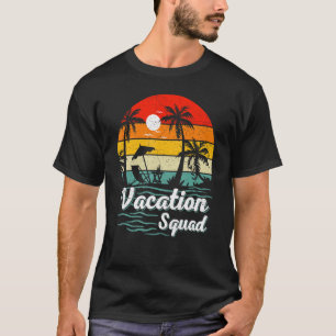 Camiseta Férias de Verão Vintage Palm Tree Sunset Vacinação