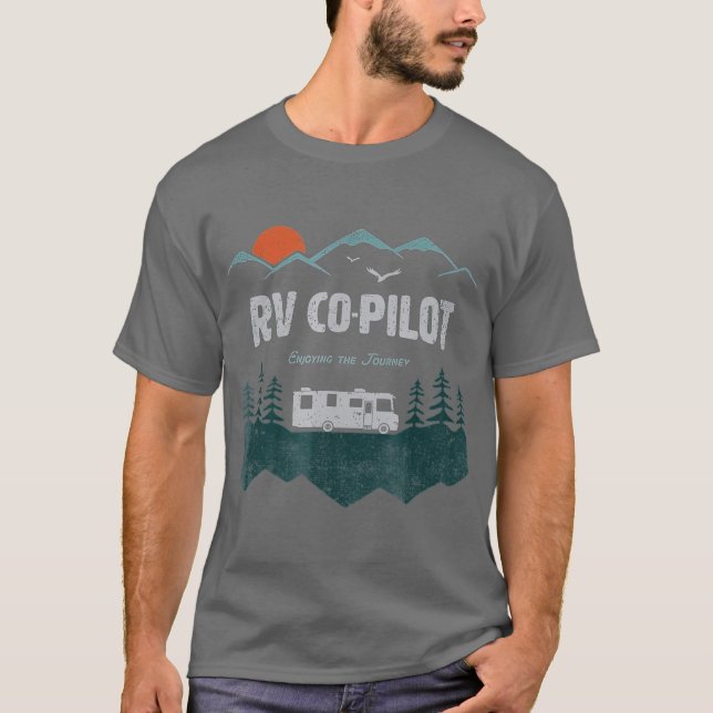 Camiseta Férias de Viagem de Camping de Co-Piloto RV (Frente)