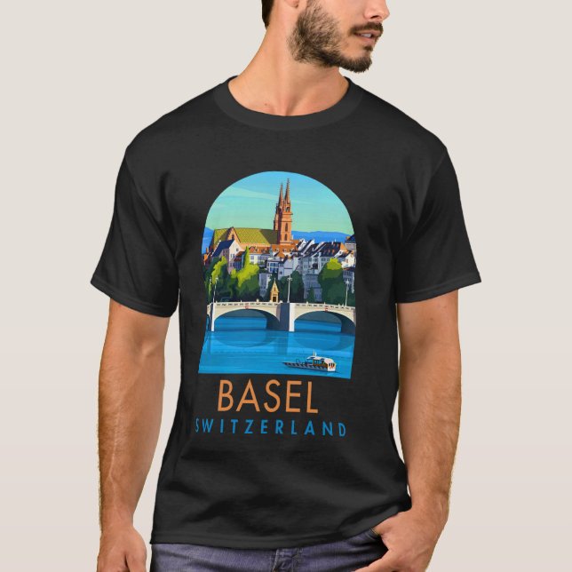 Camiseta Férias de Viagem de Viagem de Basileia Souvenir Ba (Frente)