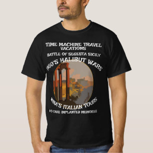 CAMISETA FÉRIAS DE VIAGEM NO TEMPO MÁQUINA SICÍLIA SEGESTA 