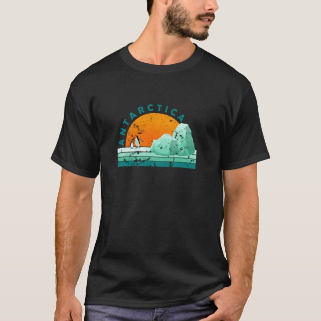 Camiseta Férias De Vintagem Turística Antártica Longa Folha (Frente)