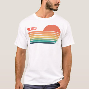 Camiseta Férias do México com Retro Sunset Personalizado