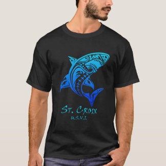 Camiseta Férias do Tubarão Tribal em St Croix Usvi