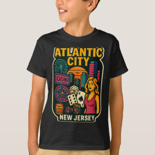 Camiseta Férias em Atlantic City Nova Jersey Cassino Jogos