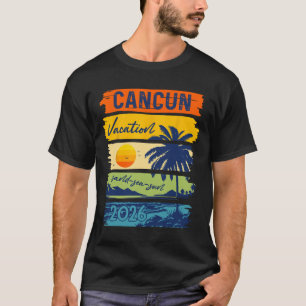 Camiseta Férias em Cancun 2026 Mar Areia Praia Viagem de Ve