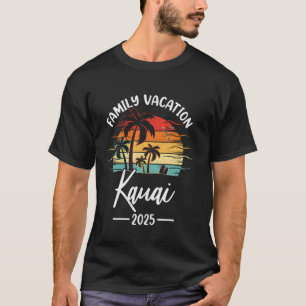 Camiseta Férias em Família 2025 Vintage Havaí Kauai Praia