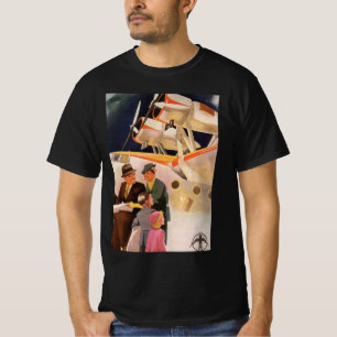 Camiseta Férias em Família ao Estilo Antigo de Hidroavião a