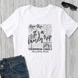 Camiseta Férias em Família com Preto e Branco Combinando