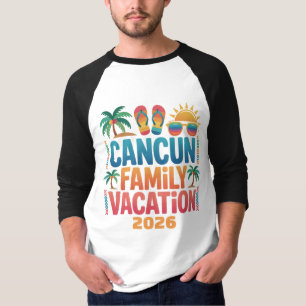 Camiseta Férias em Família em Cancun Viagem à Praia no Méxi