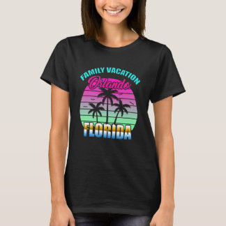 Camiseta Férias em Família em Orlando Flórida Pôr do Sol Re