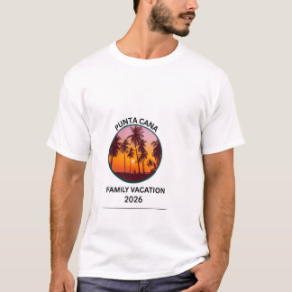Camiseta Férias em Família em Punta Cana Pôr do Sol na Prai