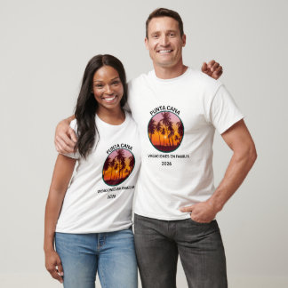 Camiseta Férias em Família em Punta Cana Pôr do Sol na Prai
