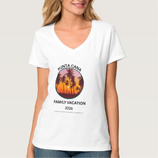 Camiseta Férias em Família em Punta Cana Pôr do Sol na Prai