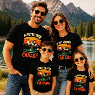 Camiseta Férias em Família no Canadá 2026 Viagem Retro Mont