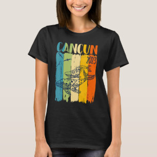 Camiseta Férias em Família Tema Retro Baleia Cancun México