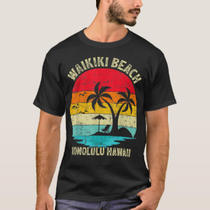 Camiseta Férias em Família Vintage Retro Honolulu Havaí Wai