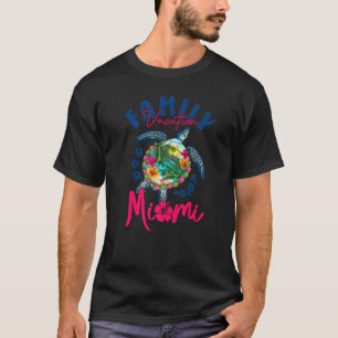 Camiseta Férias em Miami Flórida Tartaruga Marinha Família