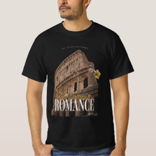Camiseta Férias em roma em Colosseum Retro Itália Negro