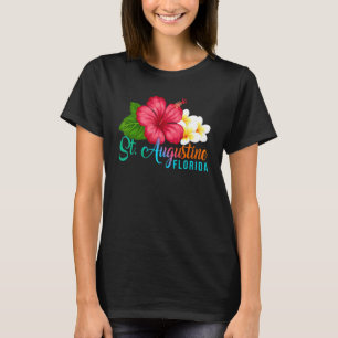 Camiseta Férias em St Augustine Flórida Hibisco Tropical