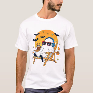 Camiseta Férias engraçadas de Halloween de fantasma relaxad