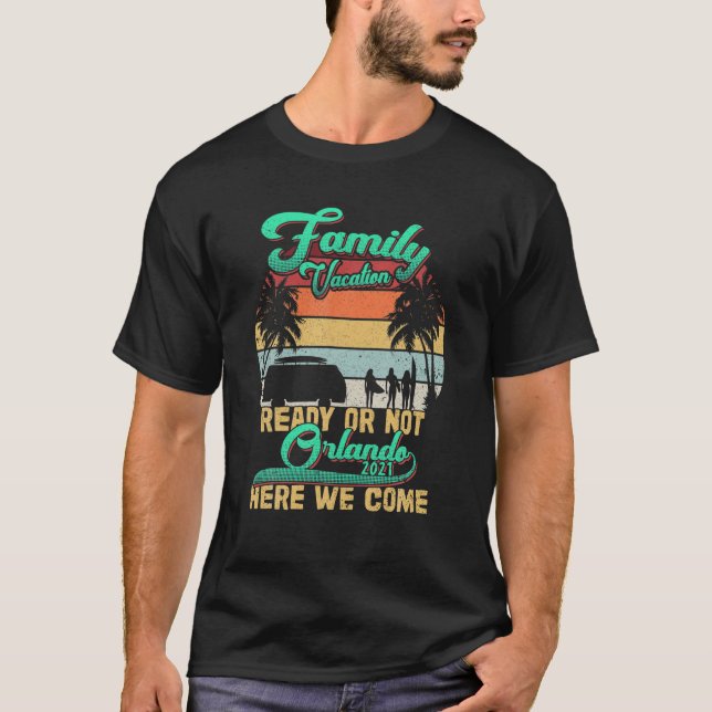 Camiseta Férias Familiares 2021 Orlando Florida Road Trip B (Frente)