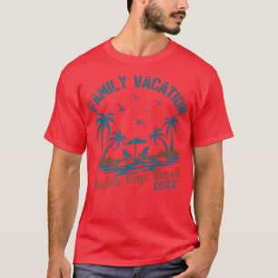 Camiseta Férias Familiares 2022 Palm Tree Florida Keys Beac